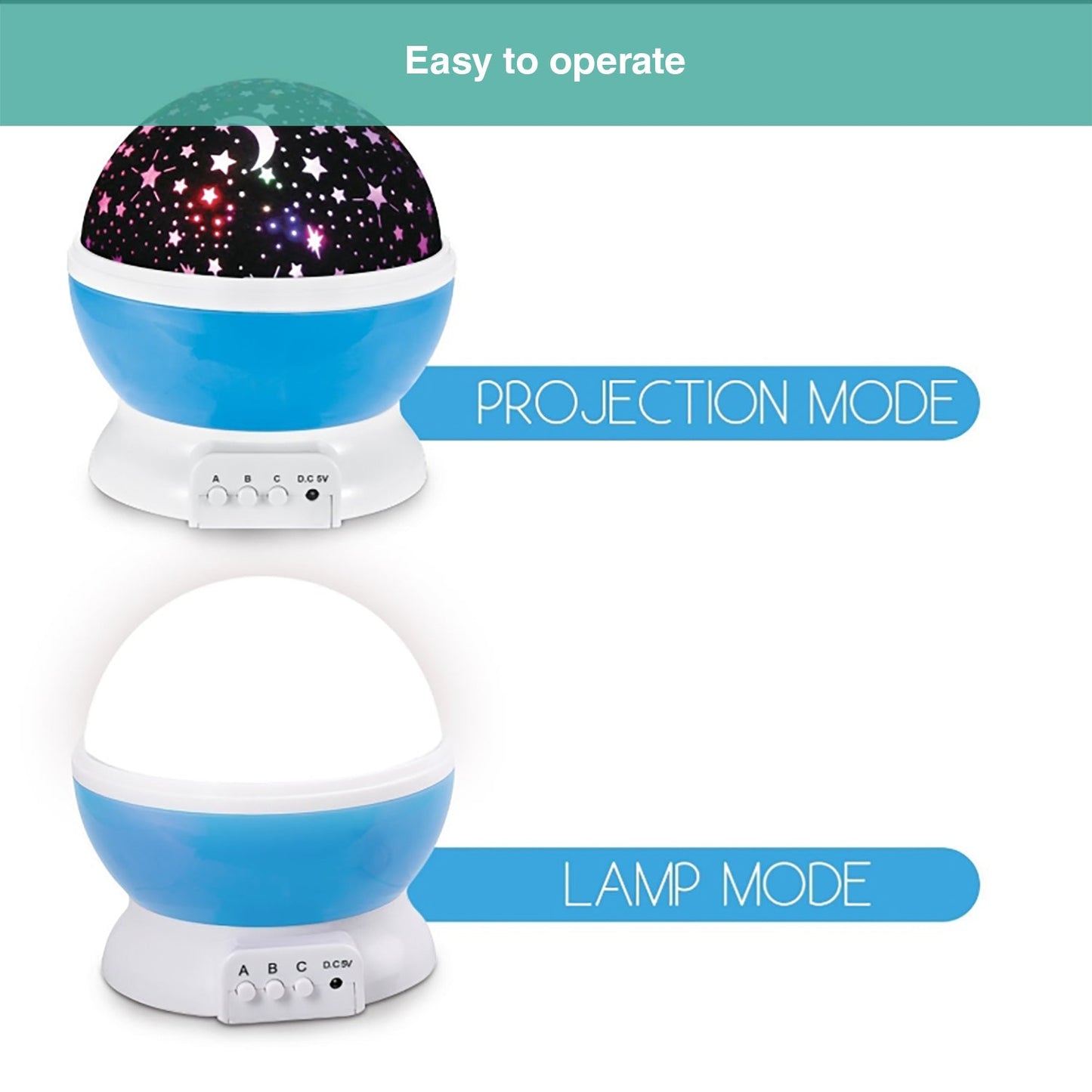 Wasel Starry Sky Night Lamp 3D Star Moon Projector Lunar Light Baby Kids Galaxy