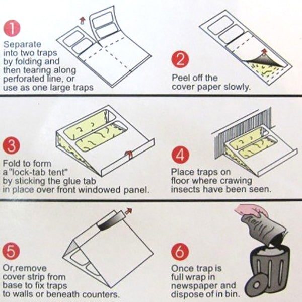 3x Cockroach Trap Lure Bait Sticky Traps Glue Pest Control Cockroaches Insect