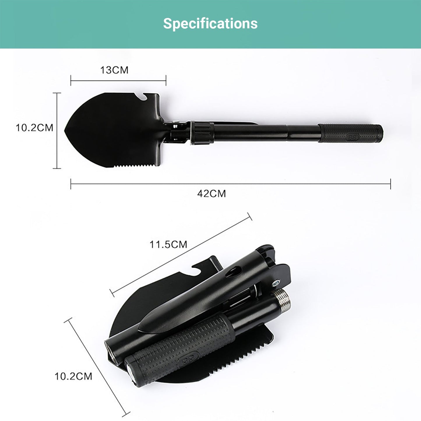 Crocox Folding Shovel Military Portable Tool Garden Spade Outdoor Hiking Pouch