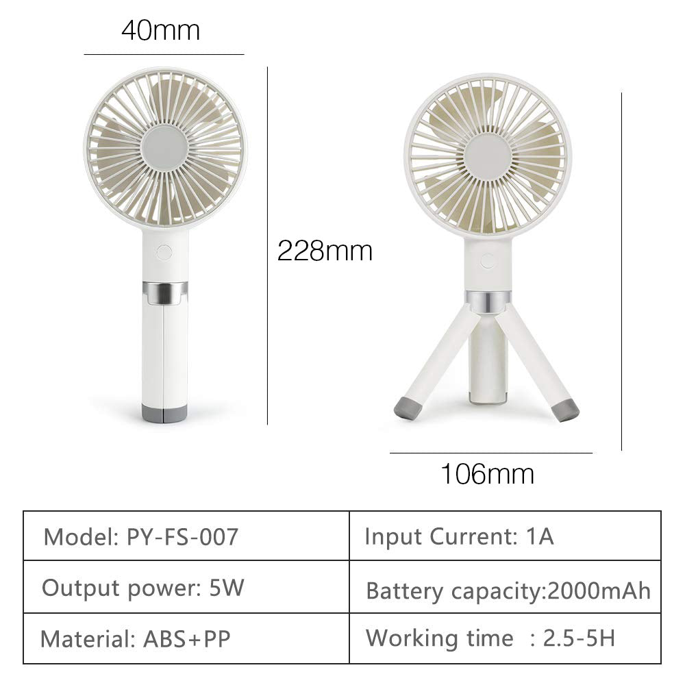 Kartech Rechargeable Mini USB Fan Battery Operated Portable Handheld Desk Quiet