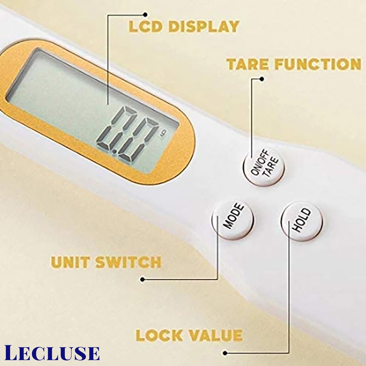 Lecluse Digital Measuring Spoon Electronic Food Weight Scale LCD 500/0.1g