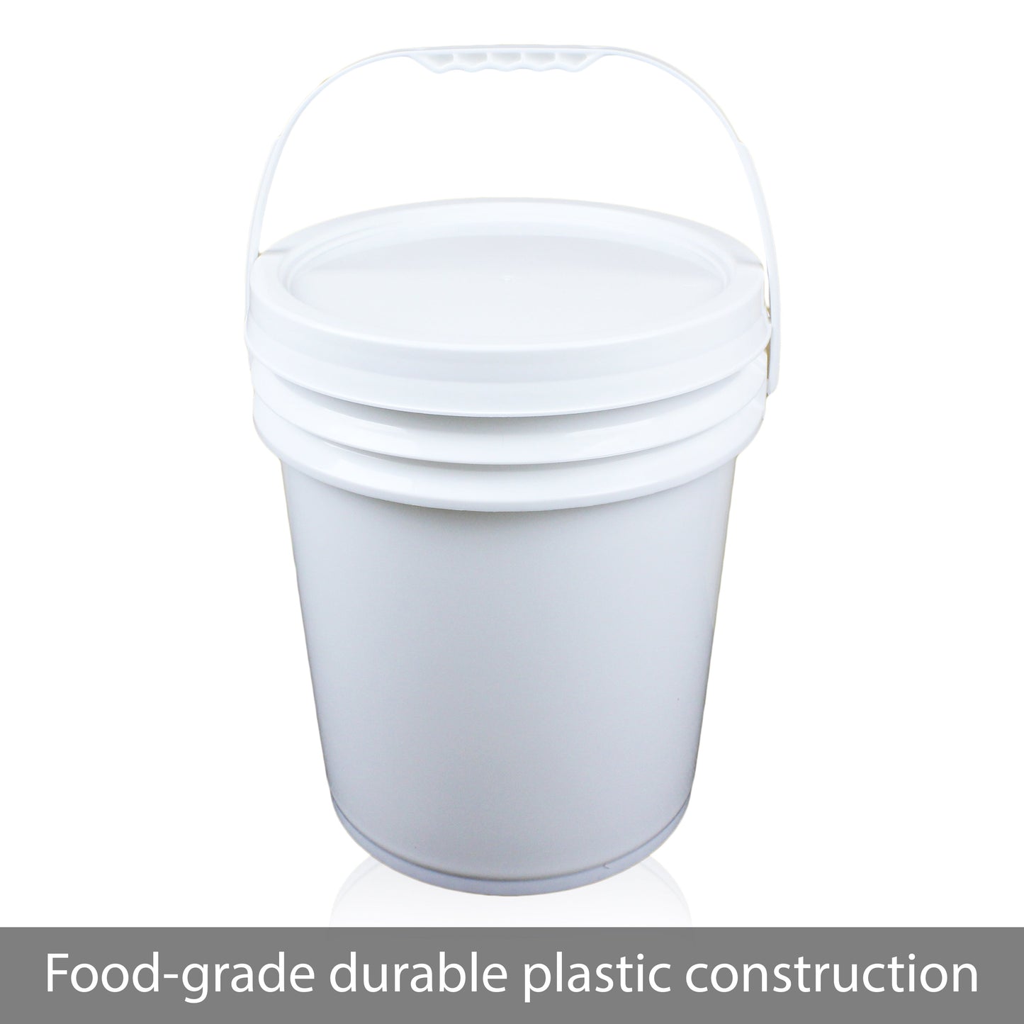 Plastic Bucket with Lid Buckets White 5L 10L 15L 20L Food Grade Pail Handle Bulk