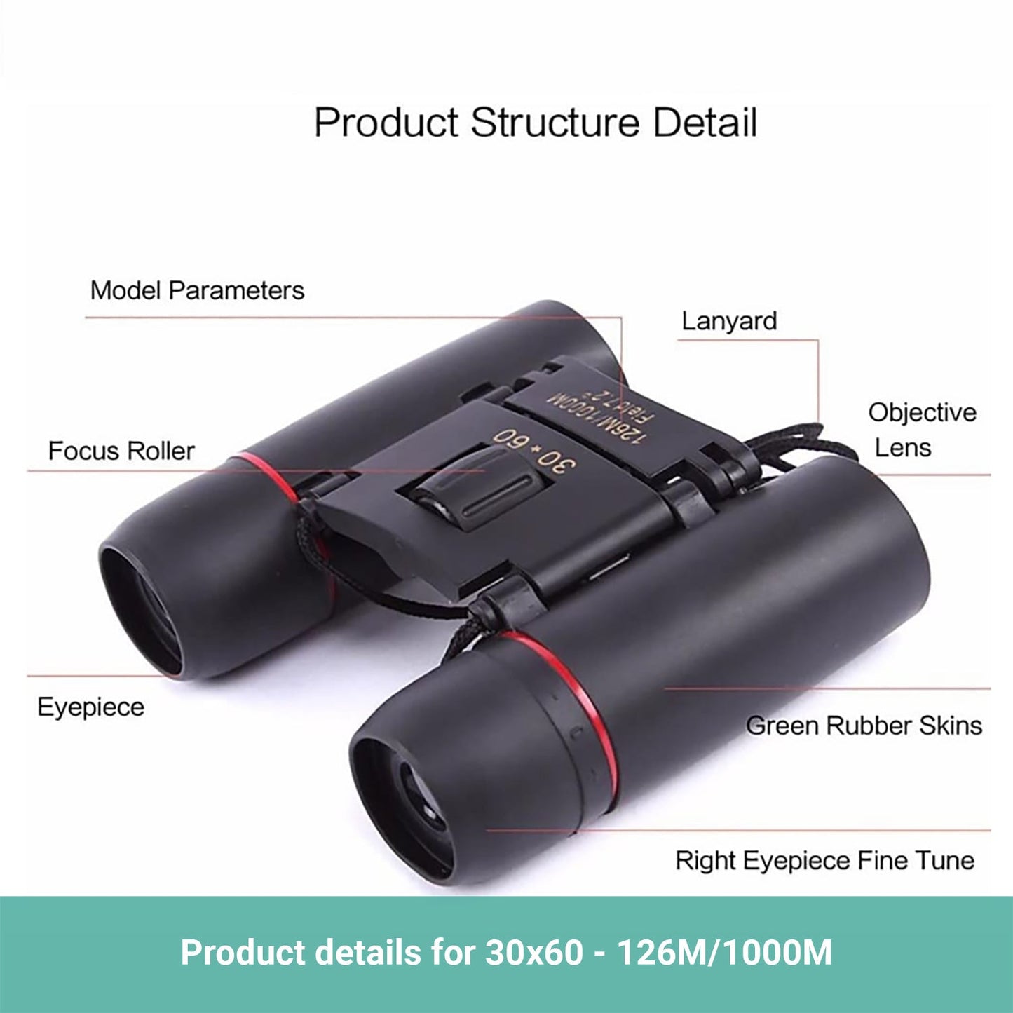 Crocox Hunting Binoculars Day Night Vision HD Telescope Hiking Mini Folding