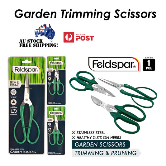 Garden Scissor 3pcs Set Trimming Pruning Curved Assorted Large Stainless Steel