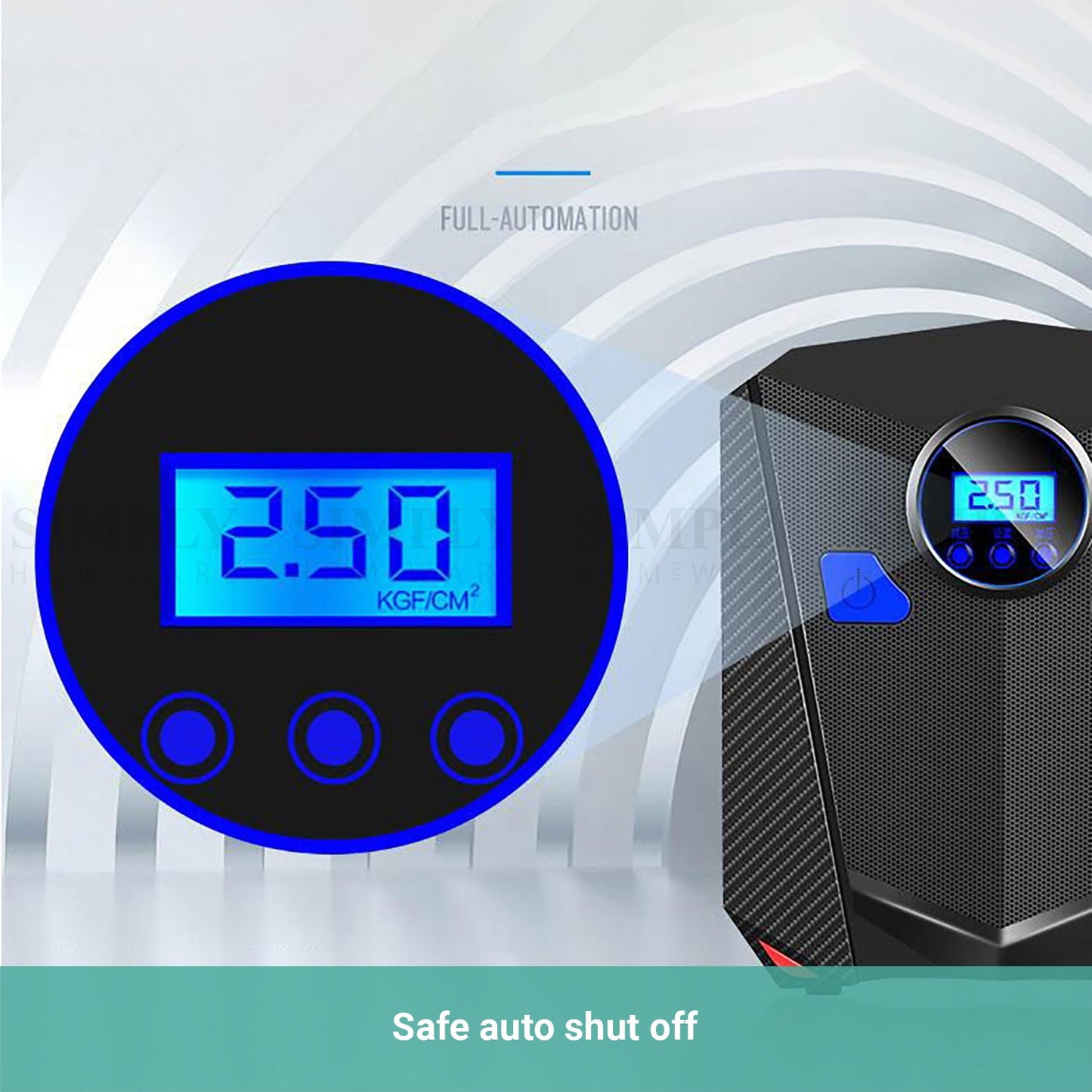 Kartech Tyre Pressure Inflator Car Tire Air Compressor Auto Pump Digital Gauge