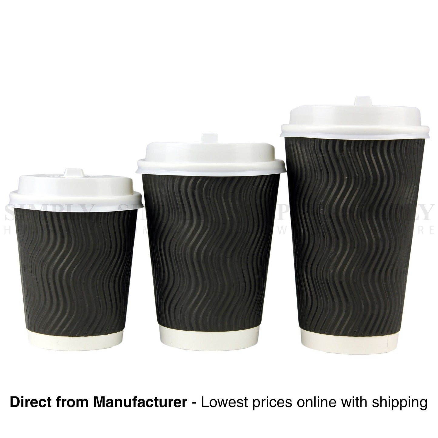 Disposable Coffee Cups 4oz 8oz 12oz 16oz Takeaway Paper Triple Wall Drink Bulk - Simply Homeware