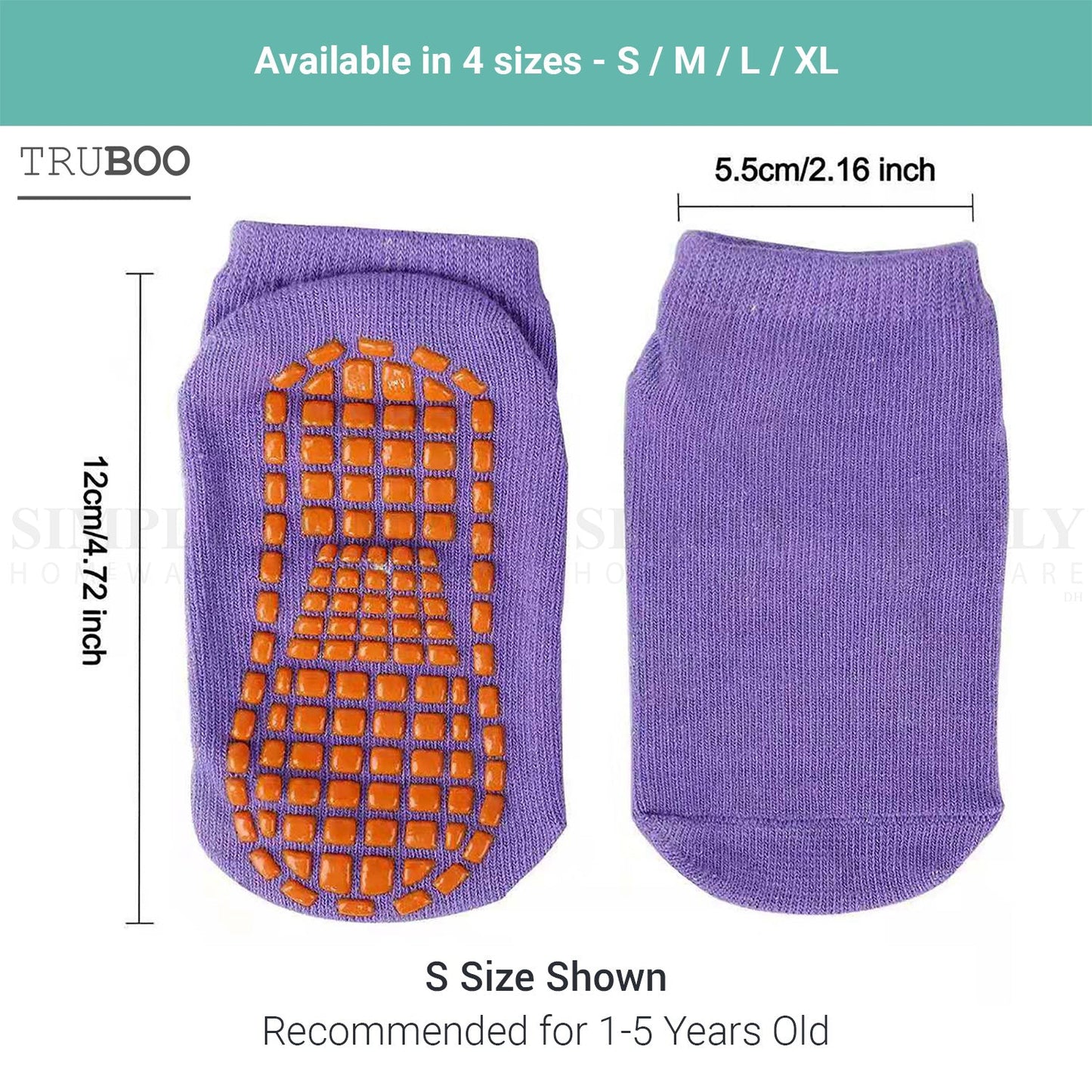 Truboo Kids Socks Non Slip Grip Baby Skid Girl Boy Bulk Trampoline Toddler Pairs
