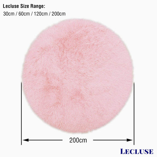 Lecluse Rugs Round Shaggy Floor Carpets Extra Large Lounge Couch Non Slip Area
