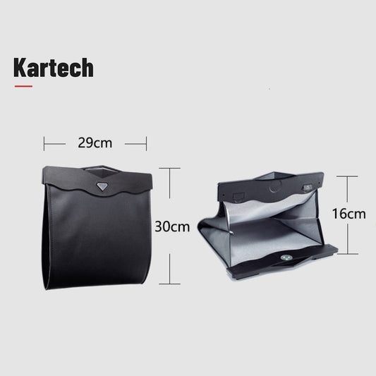 2x Kartech Car Rubbish Bin Leather Bag Trash Can Waste Seat Back Organisers Box