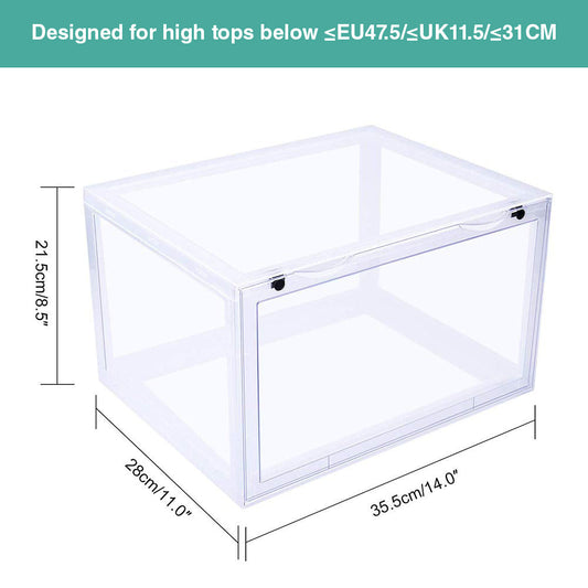 Meur Sneaker Display Cases Magnetic Shoe Box Storage Stackable Clear Rack Cubes