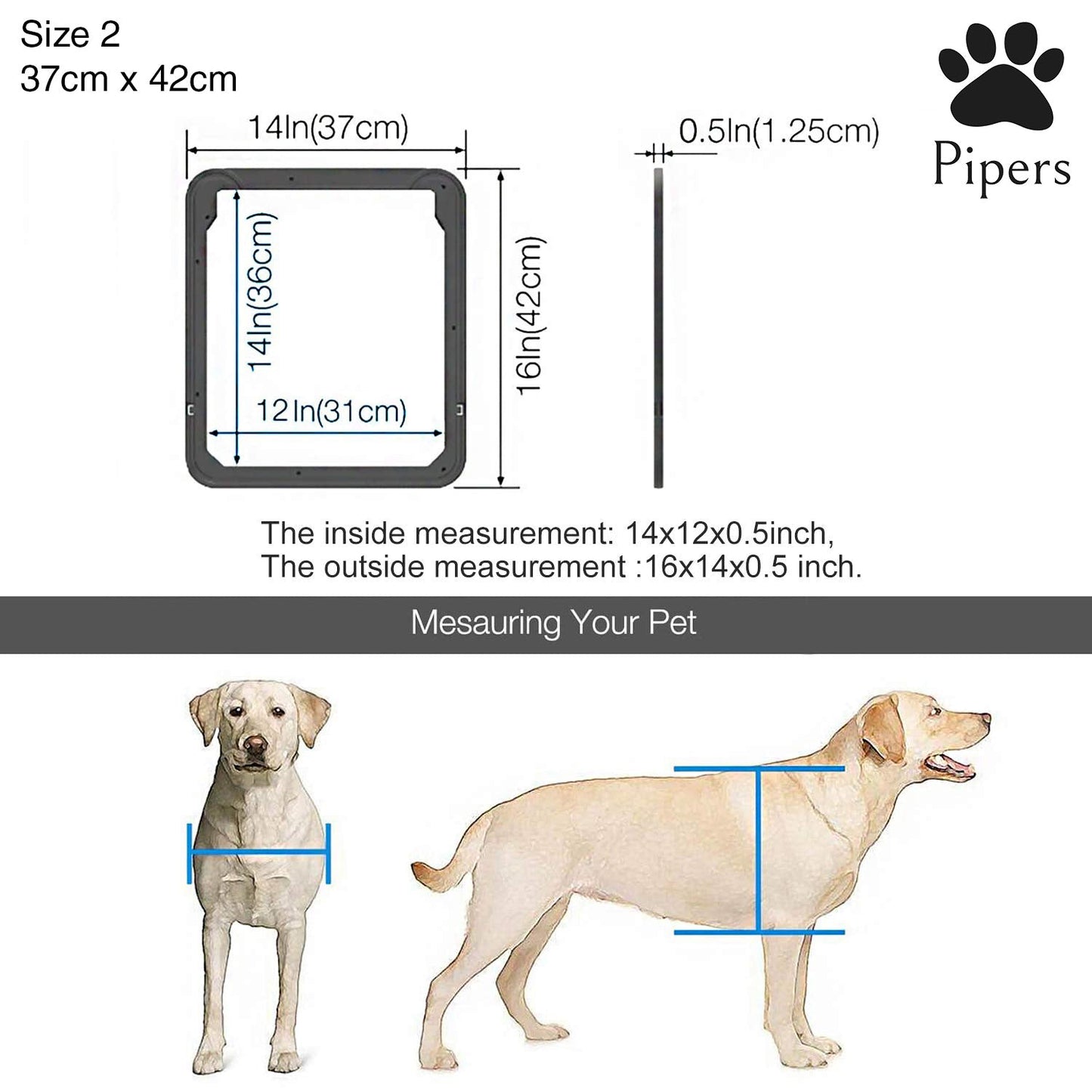 Pipers Pet Screen Door Dog Cat Puppy Flap Automatic Lock Security Large Window