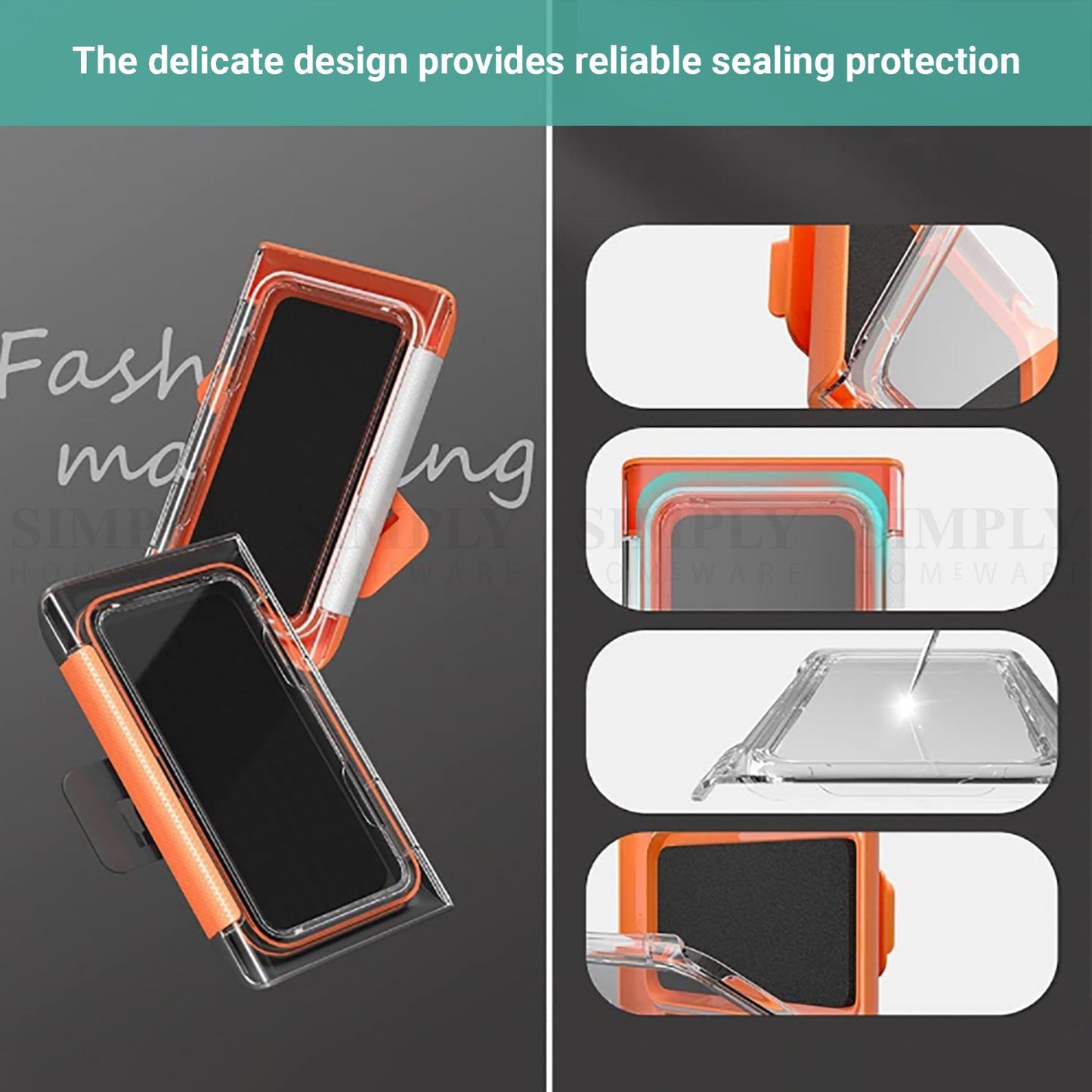 Lecluse Waterproof Phone Holder Bathroom Shower Mobile Box Touch Screen Case