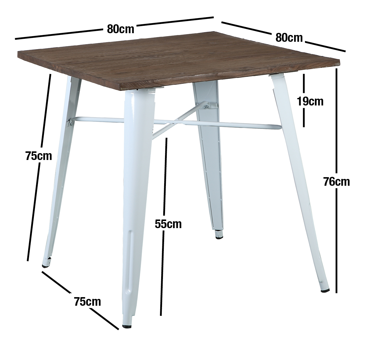 Tolix Dining Table Bar Replica Xavier Pauchard Restaurant Cafe Metal Steel Legs