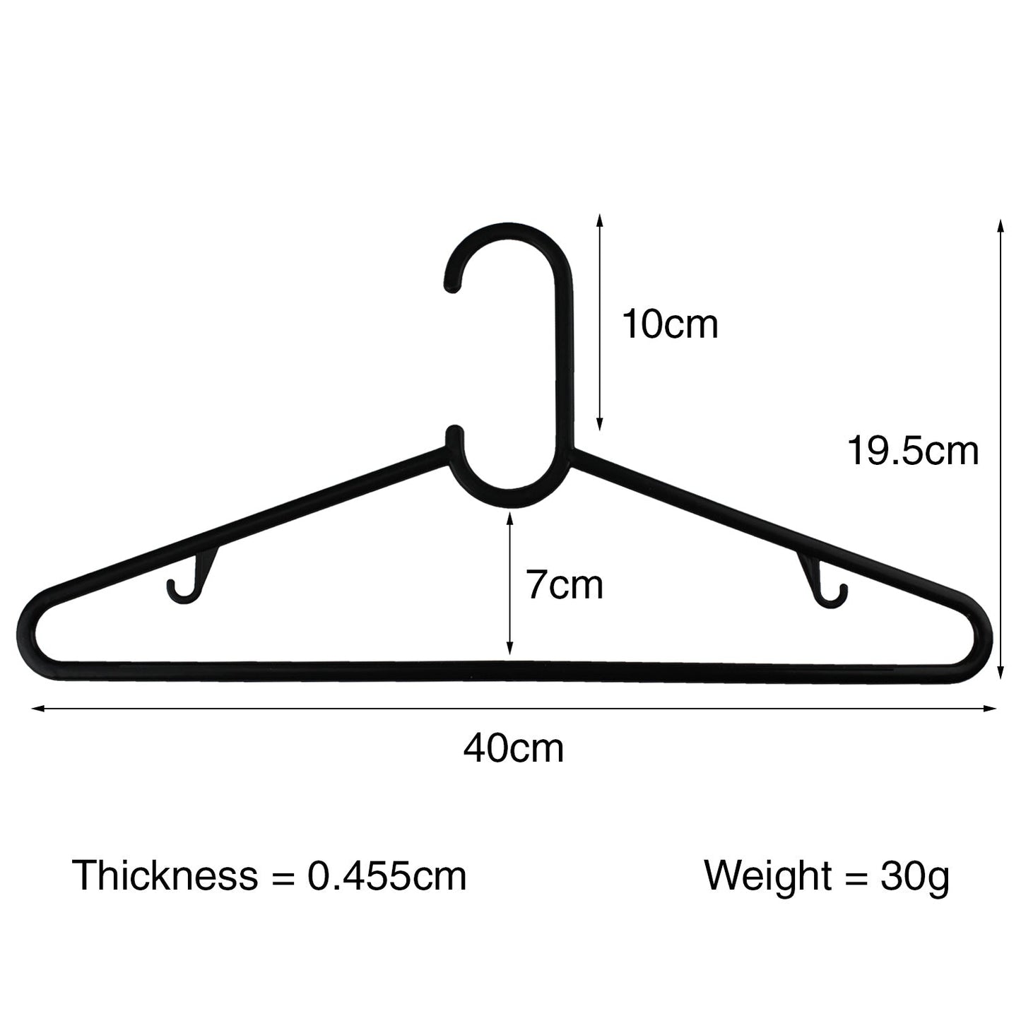Plastic Coat Hangers Clothes Bulk Black Clothing Coathangers Shirt Suit Fixed