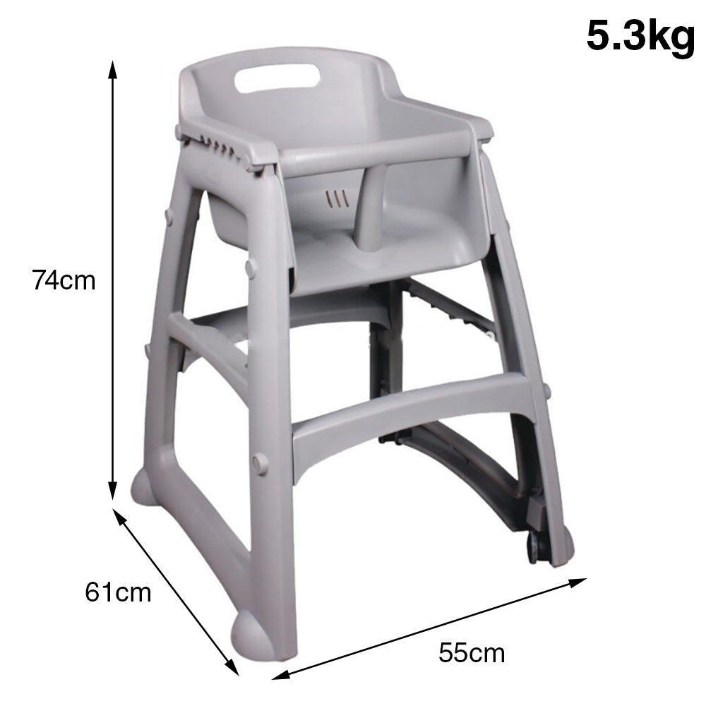 Baby High Chair Feeding Toddler Child Highchair Stackable Restaurant Childcare