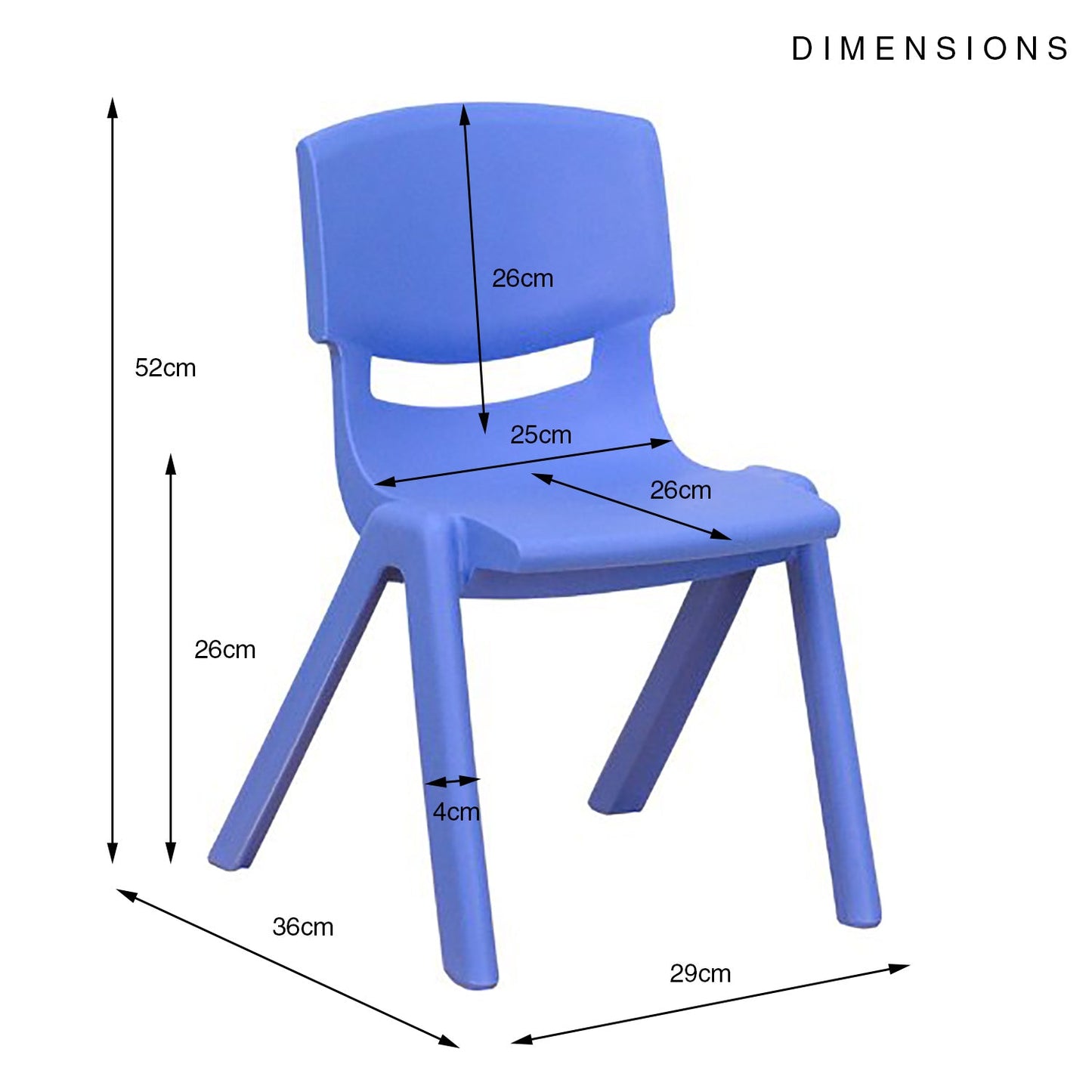 4x/6x Kids Chairs Children Toddler Plastic Desk Blue Red Green Yellow Table 100K