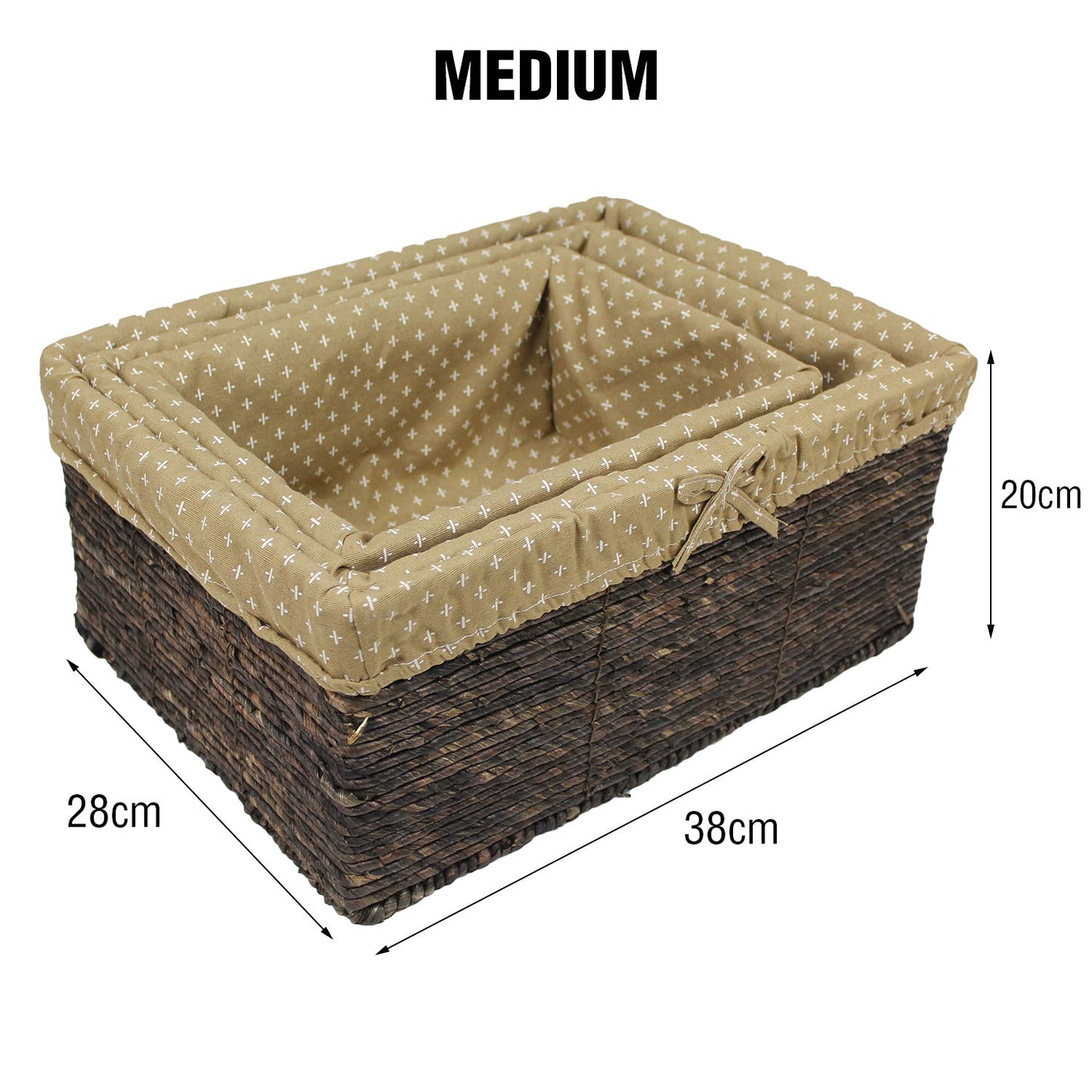 Wicker Cane Baskets Set Storage Box Small Medium Large Vintage Antique Picnic 3P