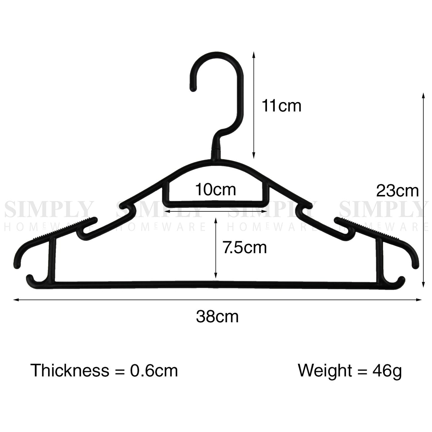 Plastic Coat Hangers Clothes Bulk Black Clothing Coathangers Shirt Suit Swivel