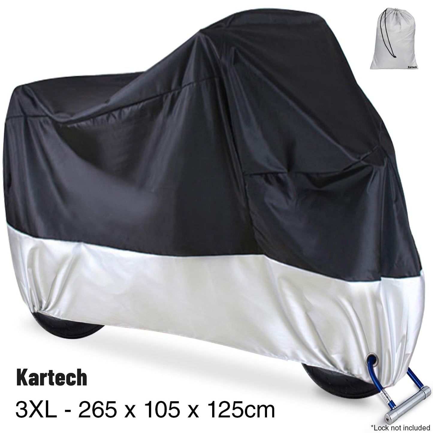 Kartech Motorcycle Cover Waterproof Scooter Outdoor Bike Motorbike Rain UV Dust