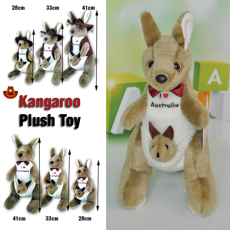 Kangaroo Stuffed Soft Plush Toys Gift Souvenir Kids Baby Animal Dolls Australian