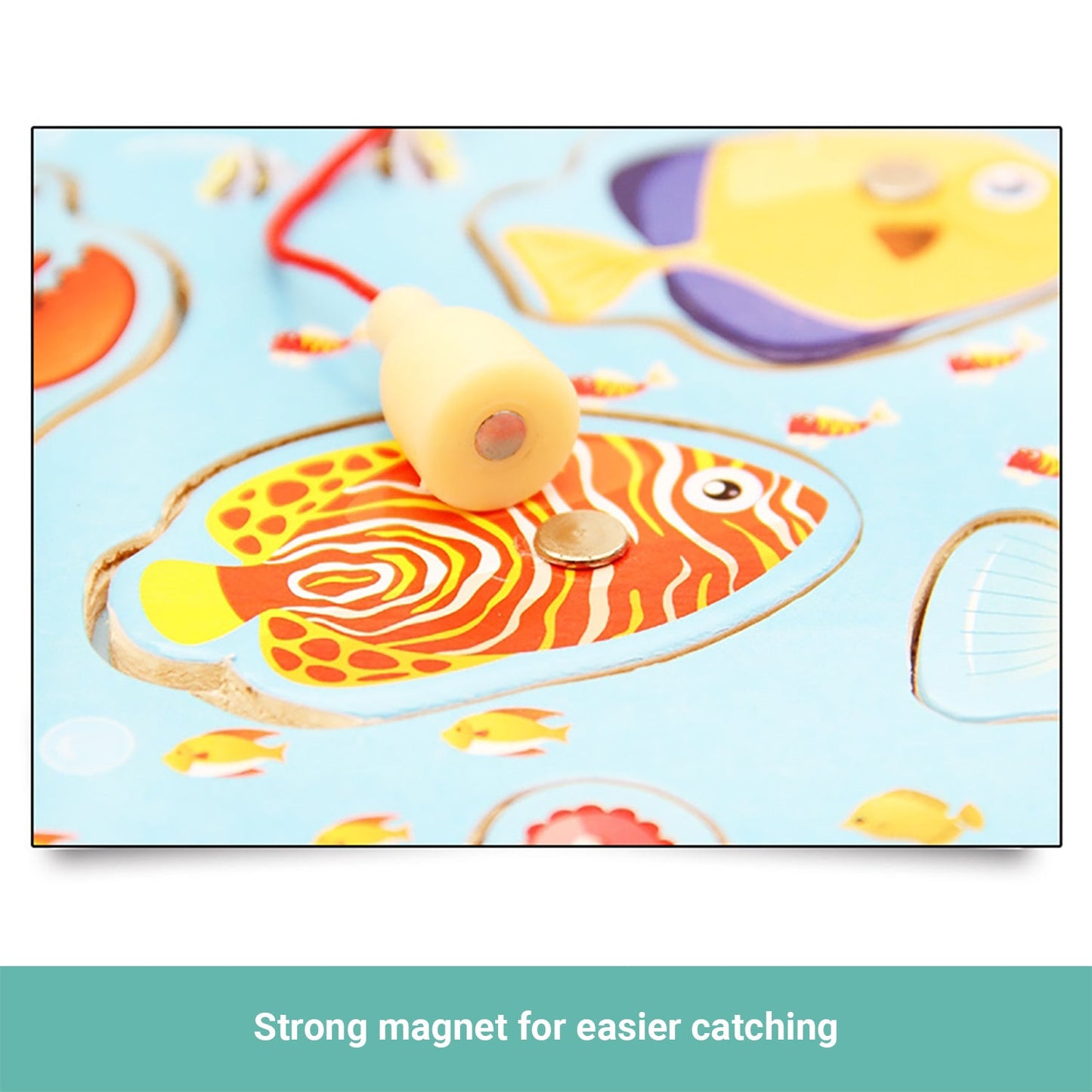 Truboo Kids Magnetic Fishing Toy Children Wooden Puzzle Game Set Toddlers 2 3 4