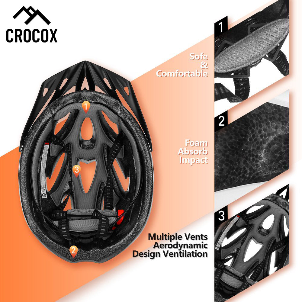 Crocox Cycling Helmets Bicycle Light Road Bike Adults Men Pad Cover Unisex S M L