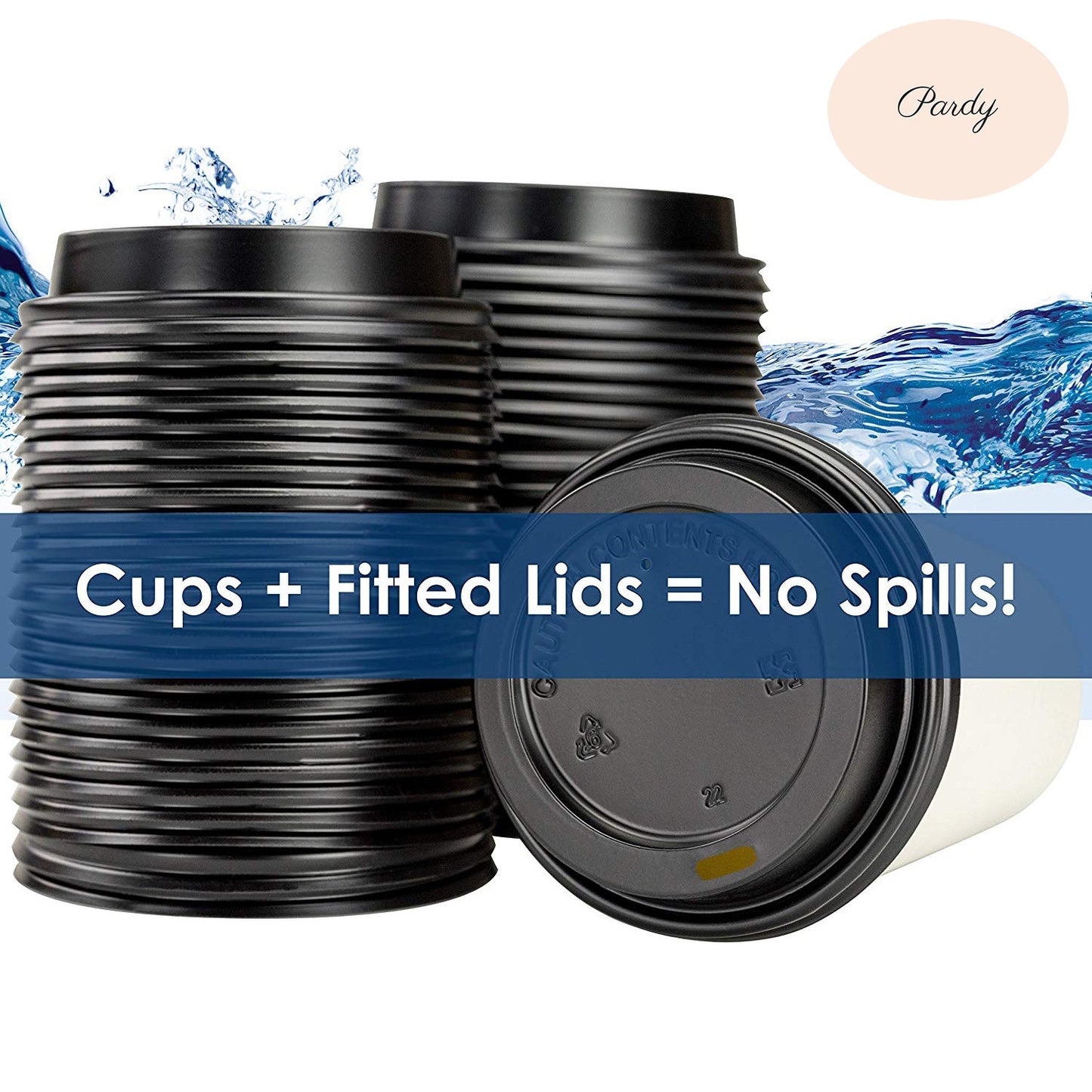 Pardy Disposable Coffee Cup Lids Plastic 4oz 8oz 12oz 16oz Takeaway Hot Drink