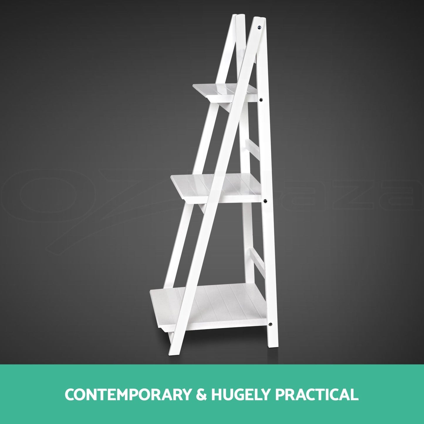 Wooden Ladder Shelf 3 Tier Plant Flower Storage Shelves Multi CD Book Folding