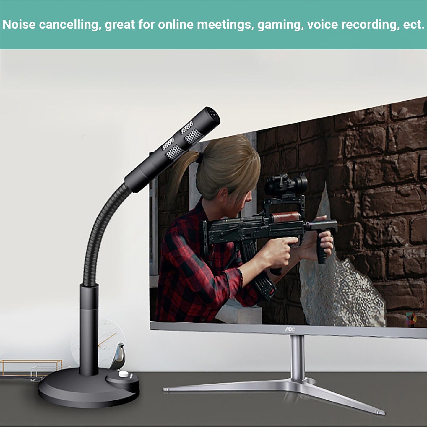 Kartech Desktop Microphone USB 3.5mm Mini Laptop Mic Plug Play Computer PC MAC