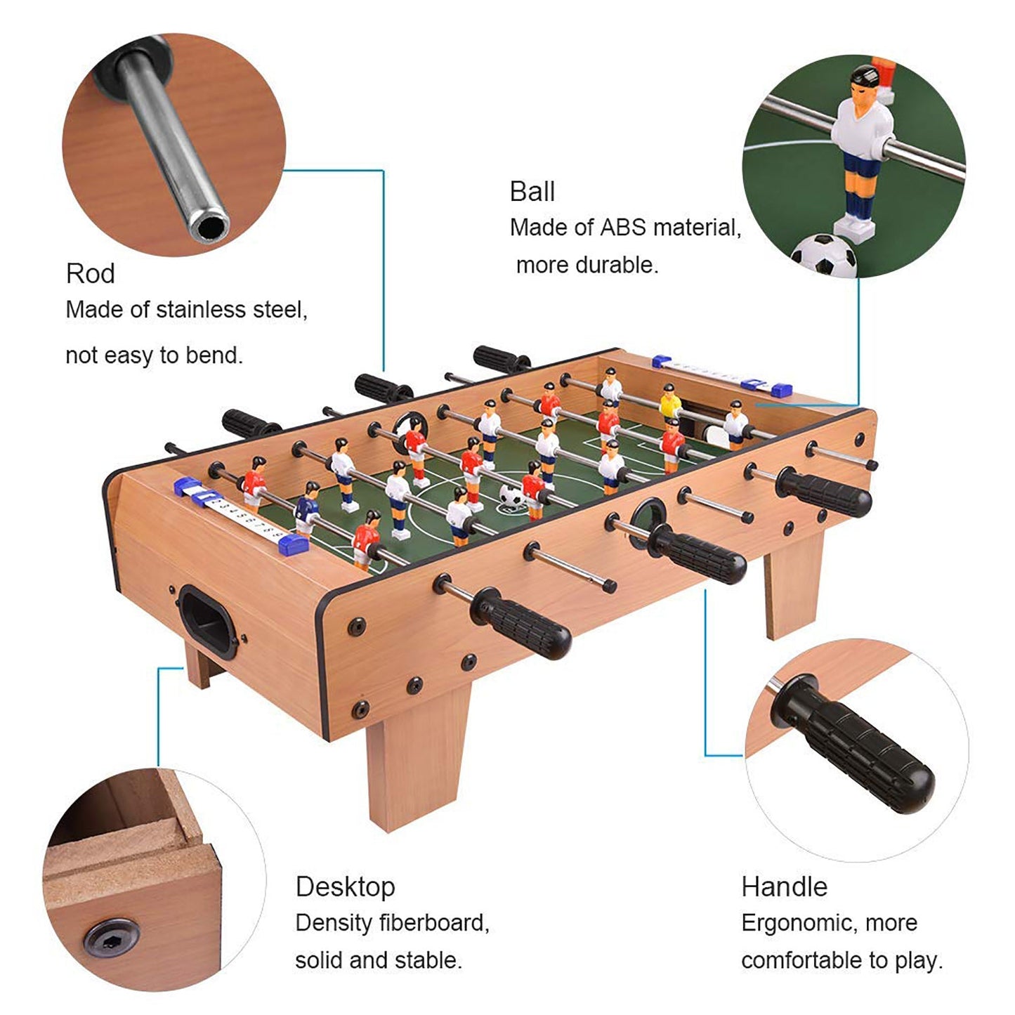 Wasel Mini Foosball Table Set Parents-Children Indoor Game Toy Xmas Gift