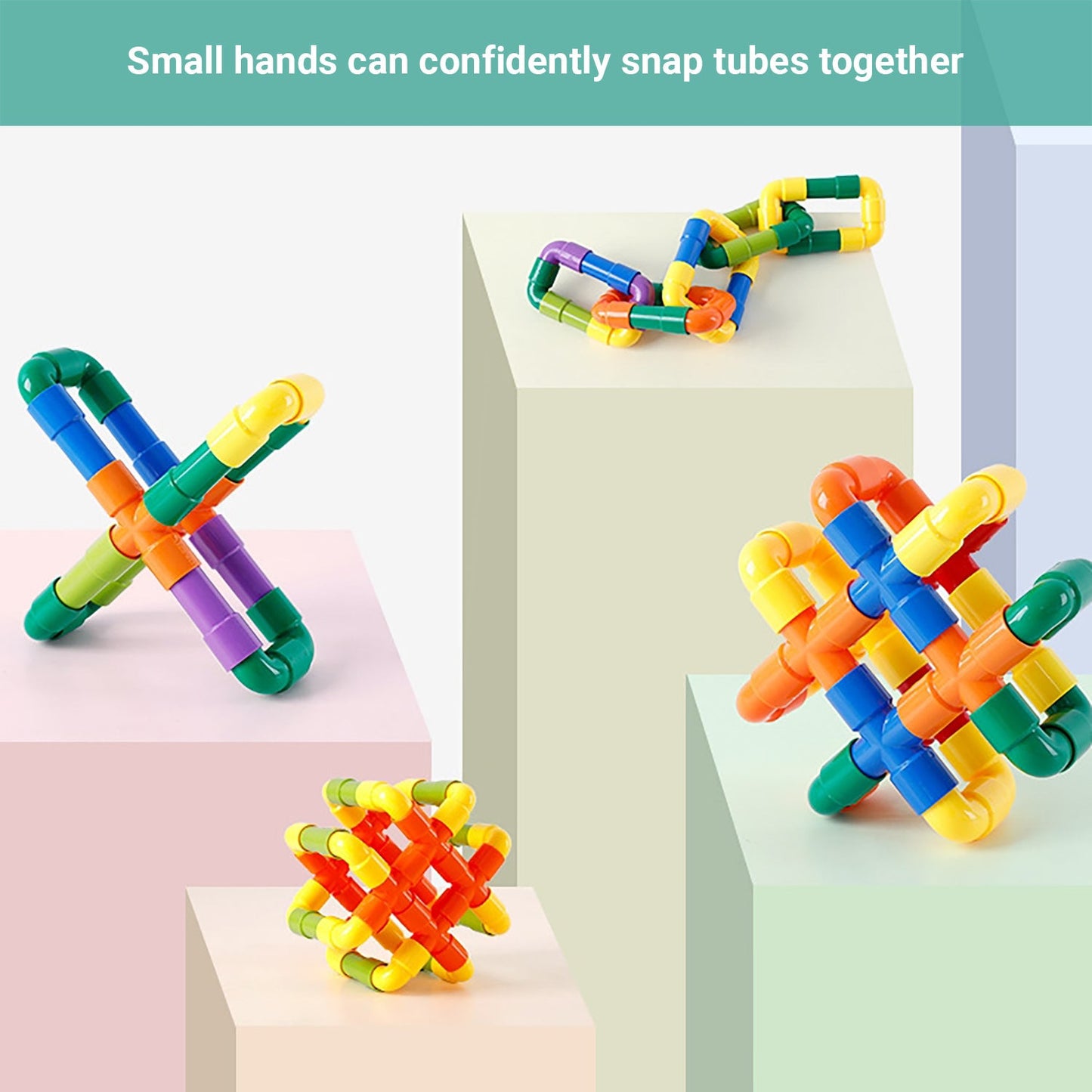 Truboo Kids Tube Blocks Building Toy DIY Set Educational Engineering 72 PCS Gift