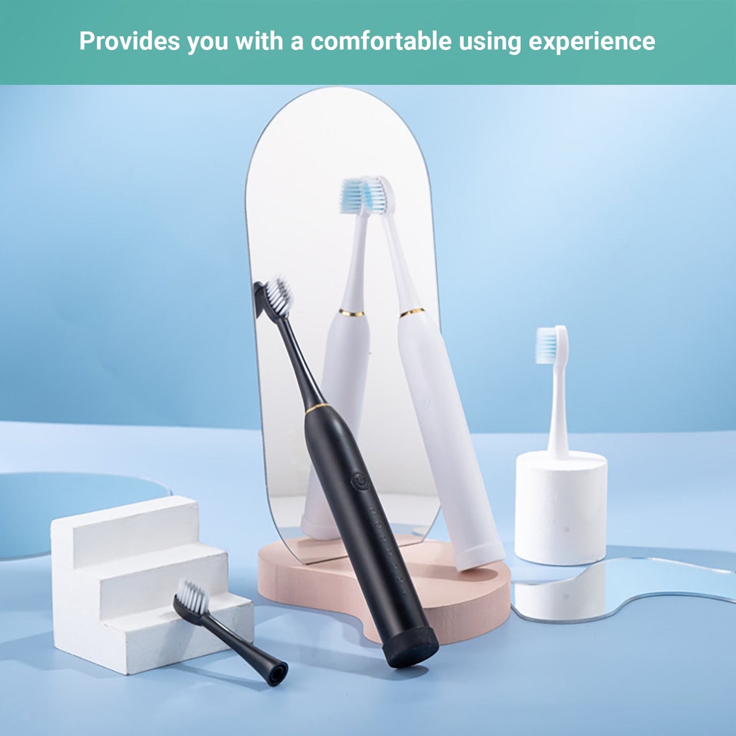 Lecluse Sonic Electric Toothbrush USB Rechargeable Ultra Whitening Adults Kids