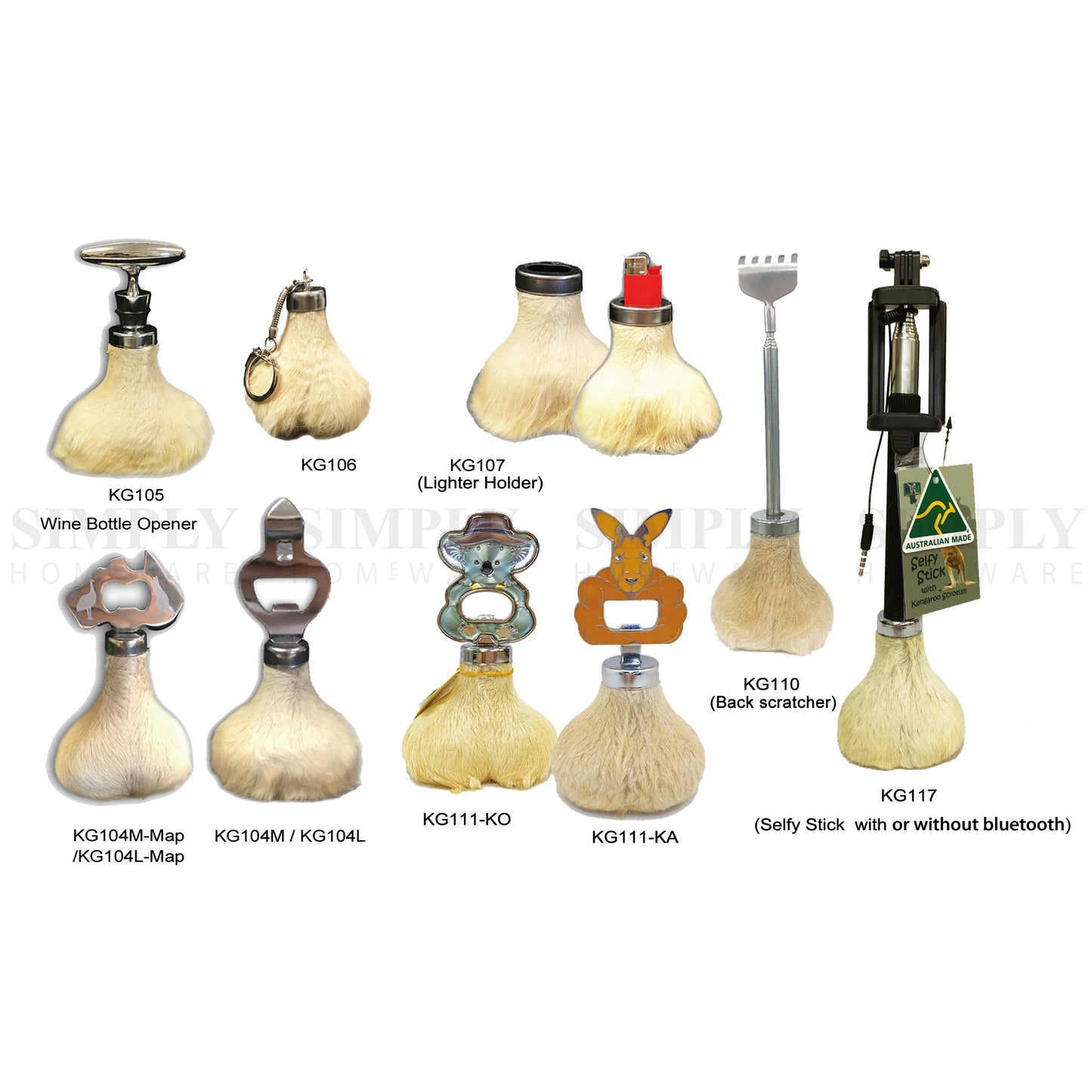 Kangaroo Scrotum Balls Genuine Keychain Skin Australian Aussie Souvenir Bulk - Simply Homeware