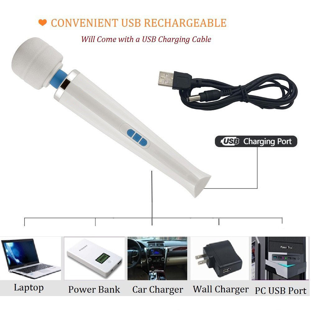 Magic Wand Vibrator Massager Handheld Body Bullet Sex Toy Cordless Adults Dildo