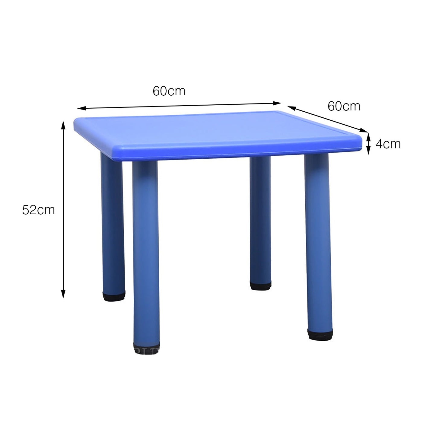 Kids Table Children 4 Chairs Plastic Activity Set Play Outdoor Large Red 60x60cm