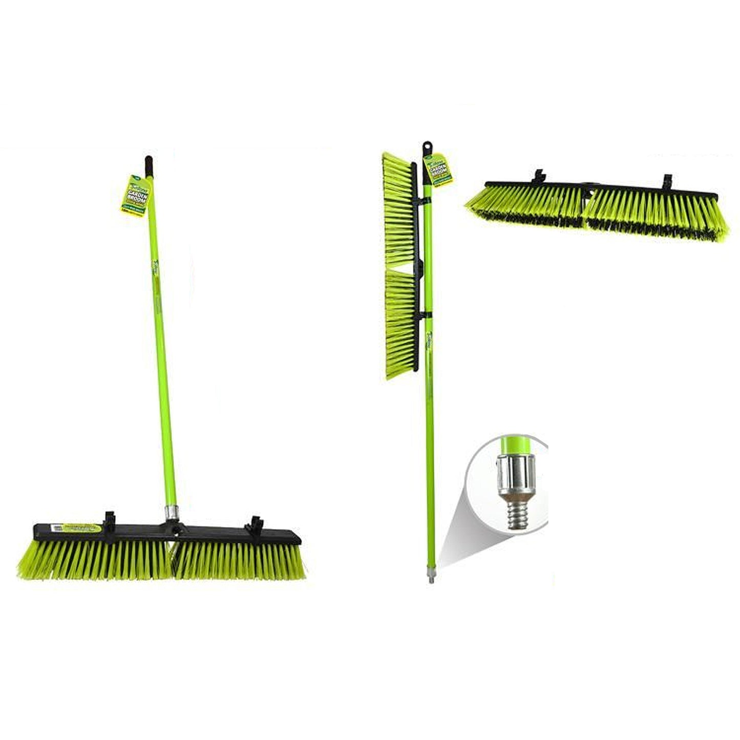Brush Broom Indoor Outdoor Long Handle Kitchen Bathroom 125cm Angle 75mm Bristle