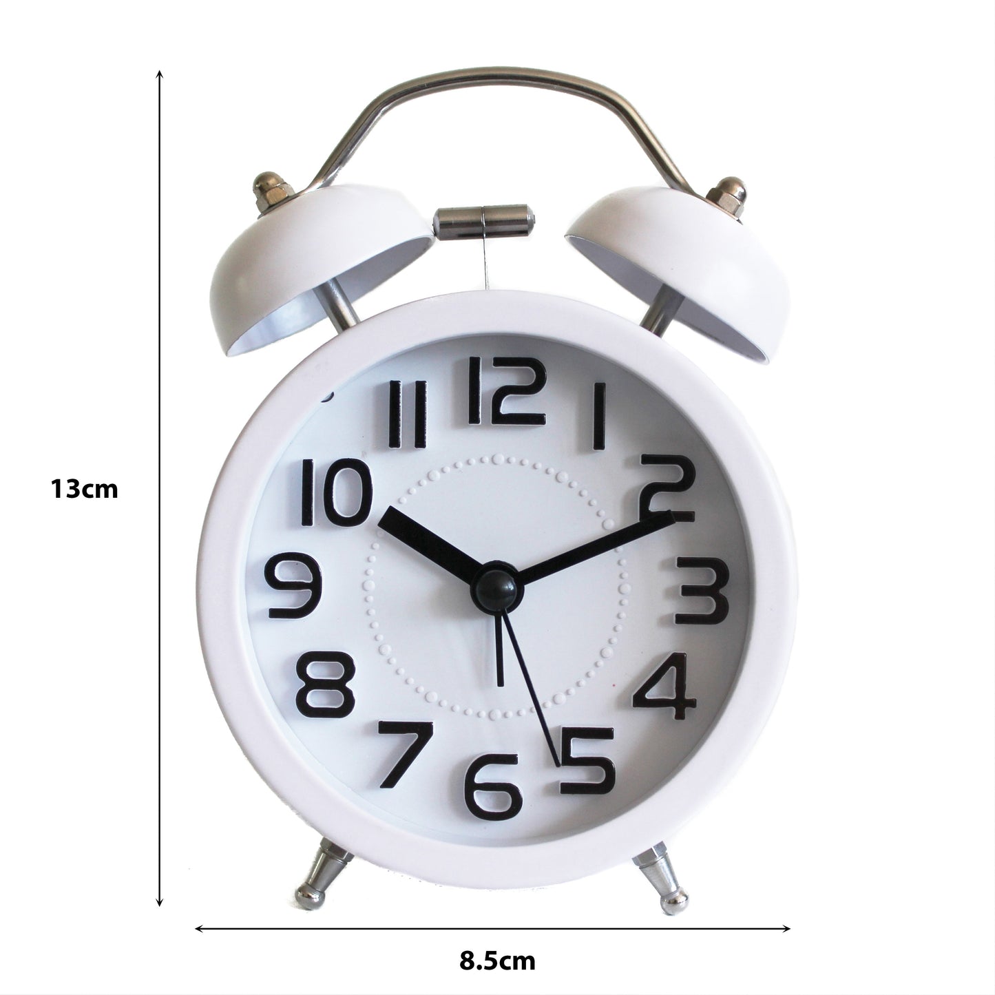 Twin Bell Alarm Clock Loud Clocks Silent Vintage Retro Battery Bedside Analogue