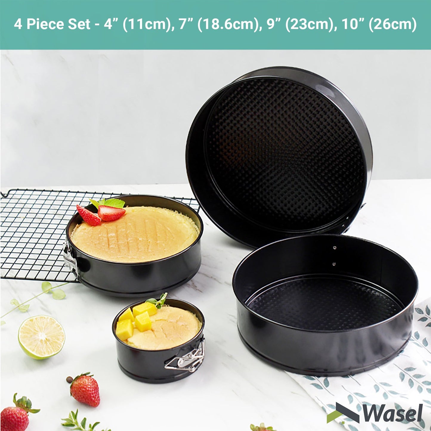 Wasel Cake Tins Set Springform Pan Baking Round Non Stick Tray Bakeware Mold Dee