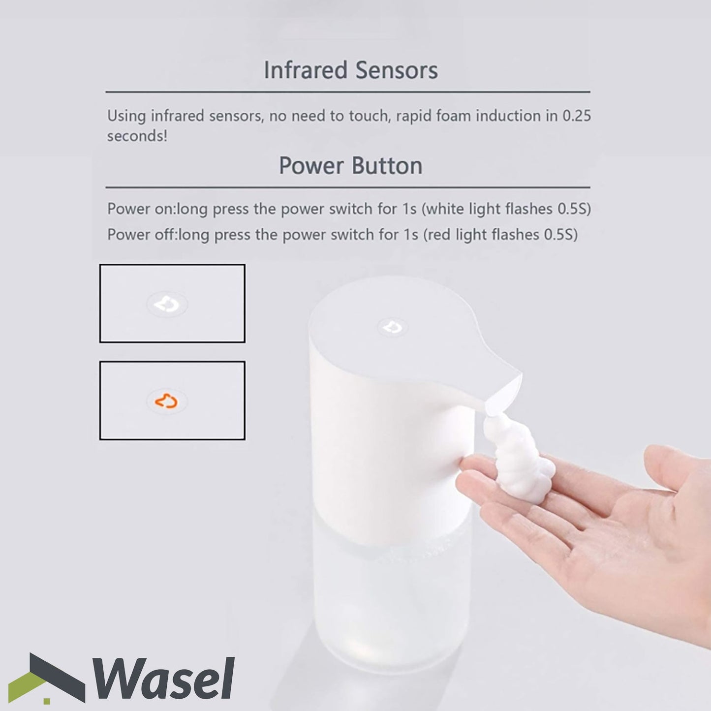 Wasel Automatic Foaming Hand Washer Set Soap Dispenser Sensor Touchless 320ML