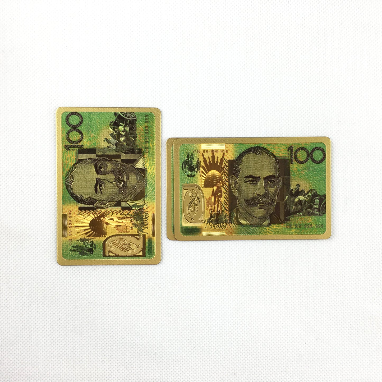 Playing Cards Gold Plastic Decks Card Games Souvenir Deck Australian & US Dollar