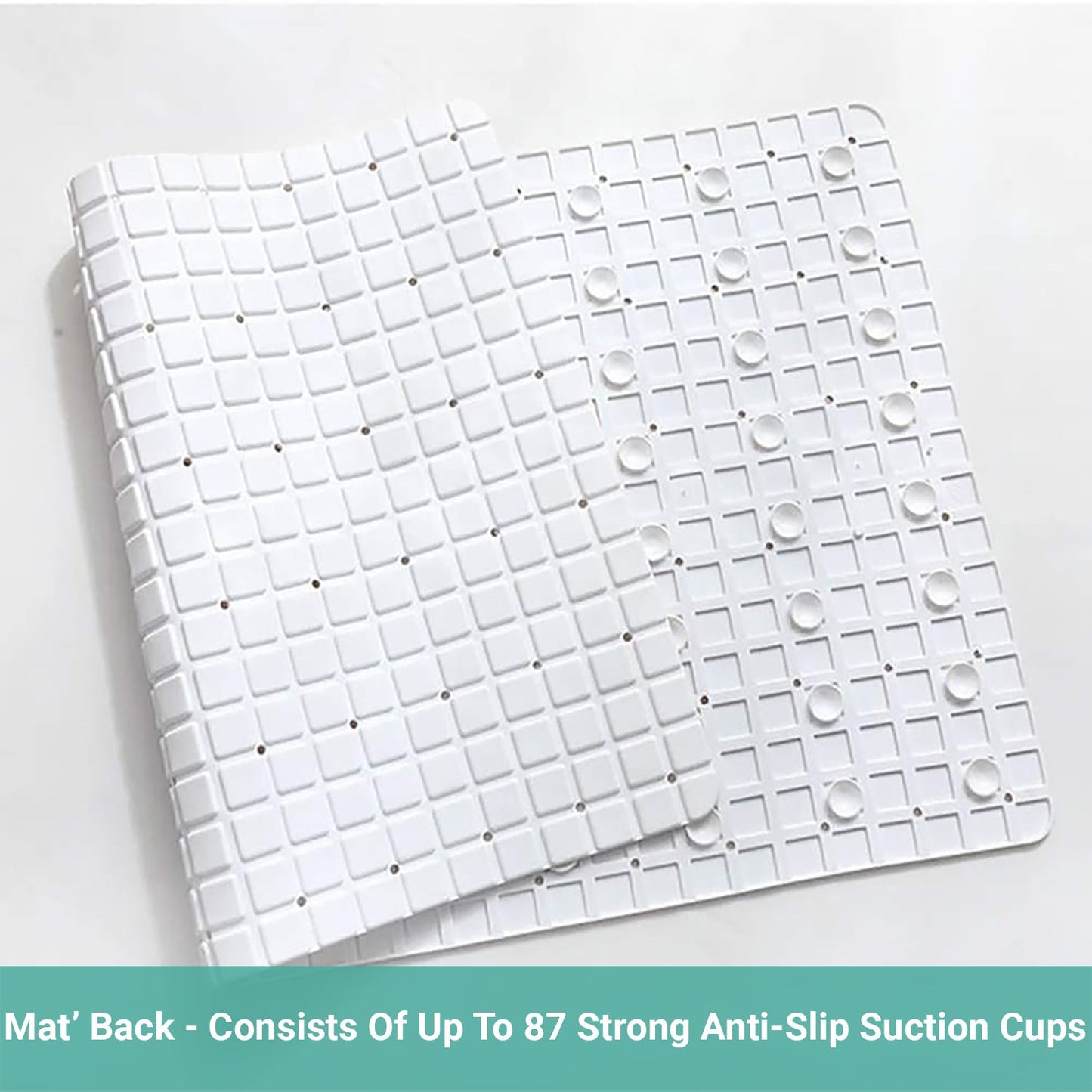 Wasel Bathroom Non-Slip Mat PVC Bath Foot Massage Lattice Suction Pad 38×70CM