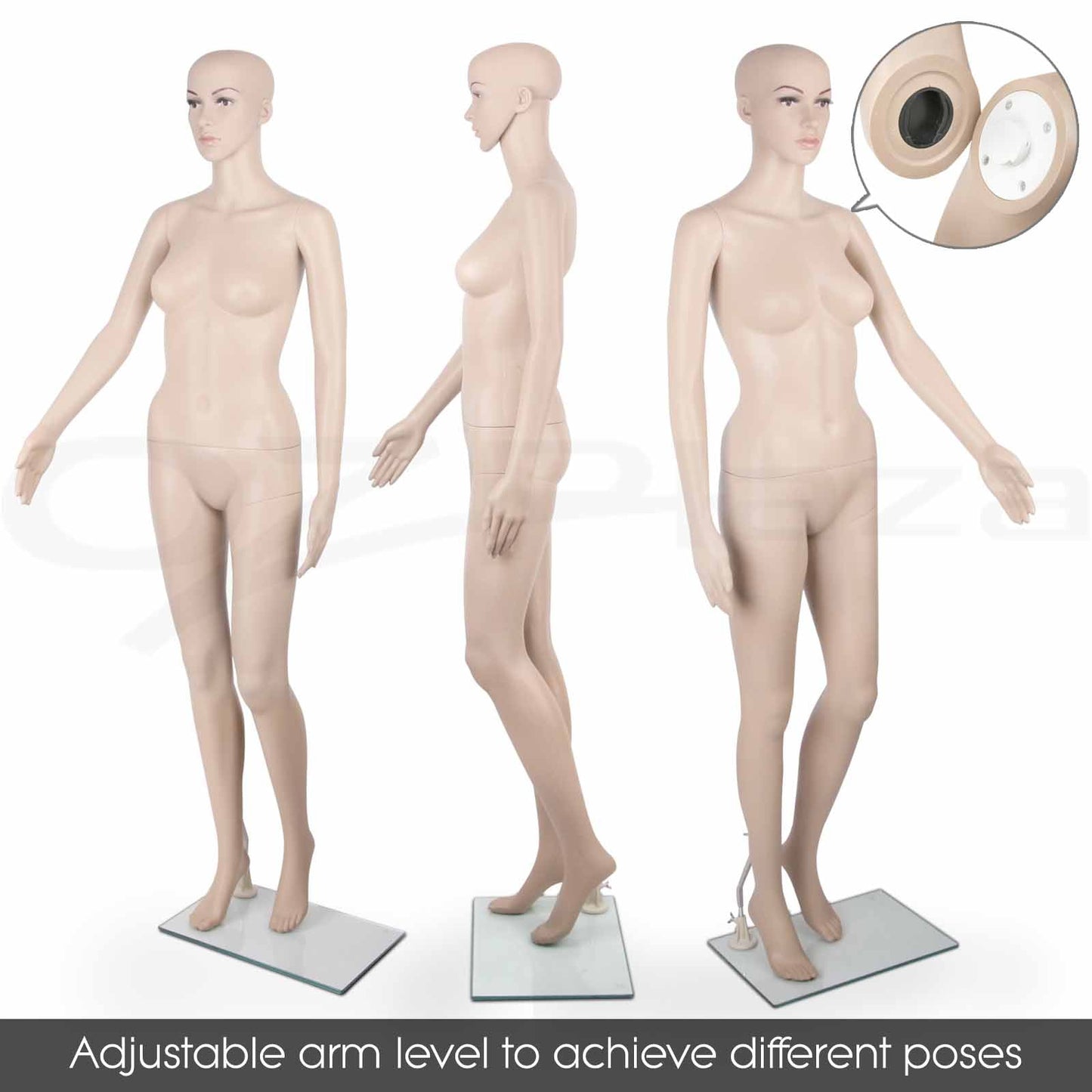 Full Body Mannequin Female Male Clothes Display Torso White Black Adjustable 185 - Simply Homeware