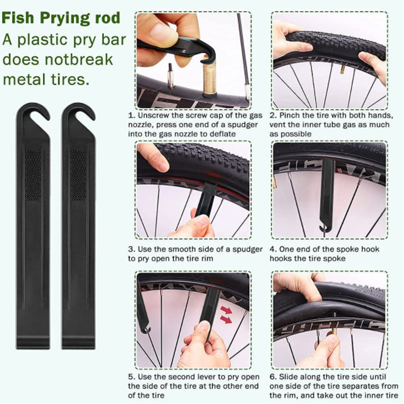 Crocox Bike Tyre Repair Kits Bike Tire Repair Tool Kits Mini Bicycle Tire Pump T