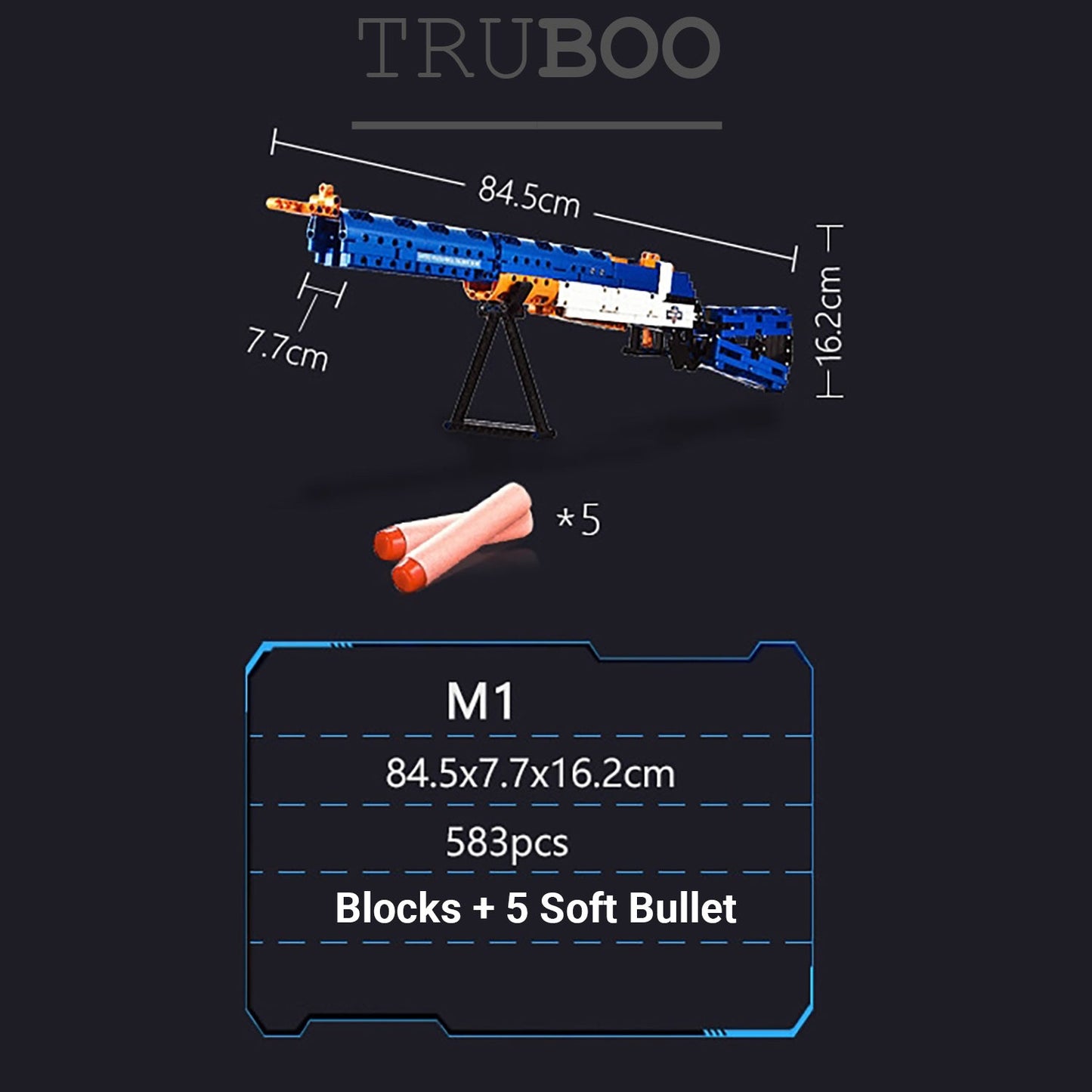 Truboo Building Blocks Gun Toy Kids Bricks Adult Army DIY Model AK-47 MP5 M4A1
