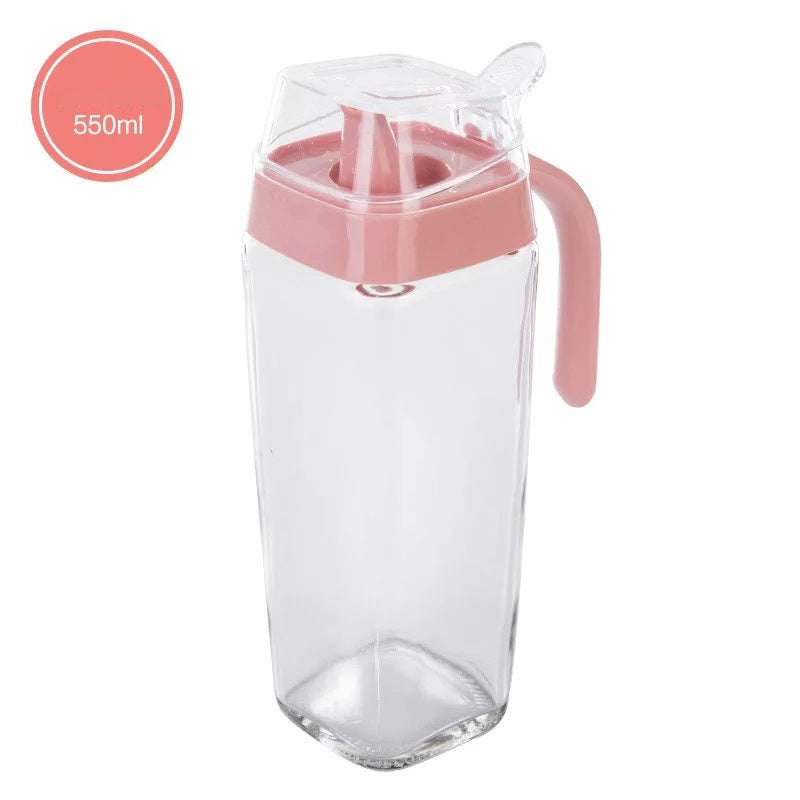 2x Glass Oil Pourer Bottle Dispenser Olive Vinegar 500ml Kitchen Leak-Proof AU