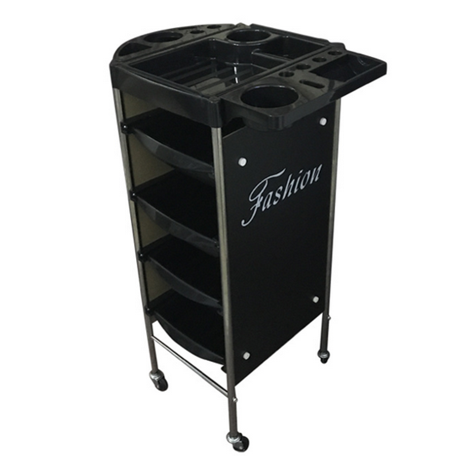 Hairdressing Trolley Salon Beauty Spa Wheel Dresser Drawer Storage Black 4 Tier