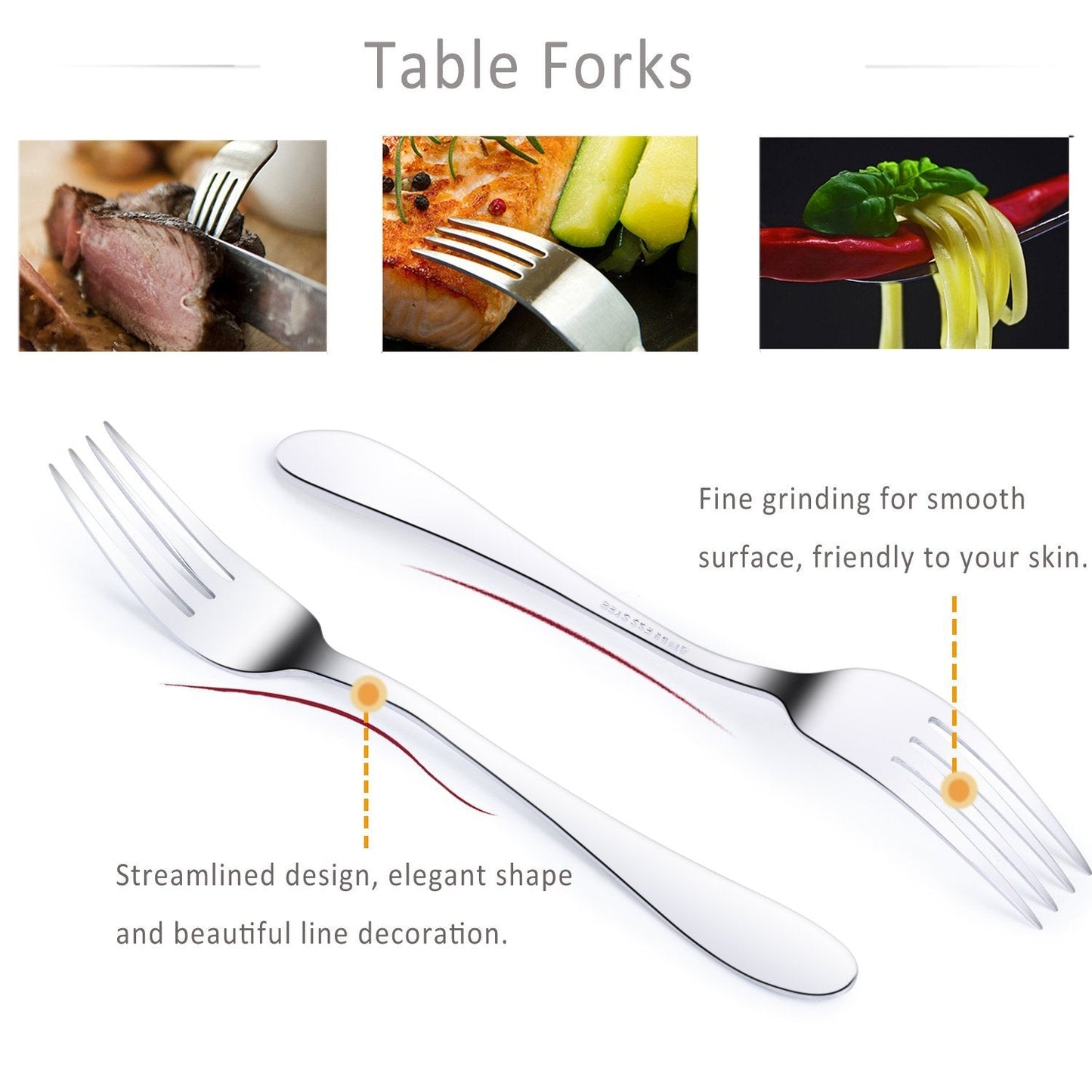 Stainless Steel Cutlery Set Silver Spoon Fork Knife Teaspoon Teafork Bulk Dinner