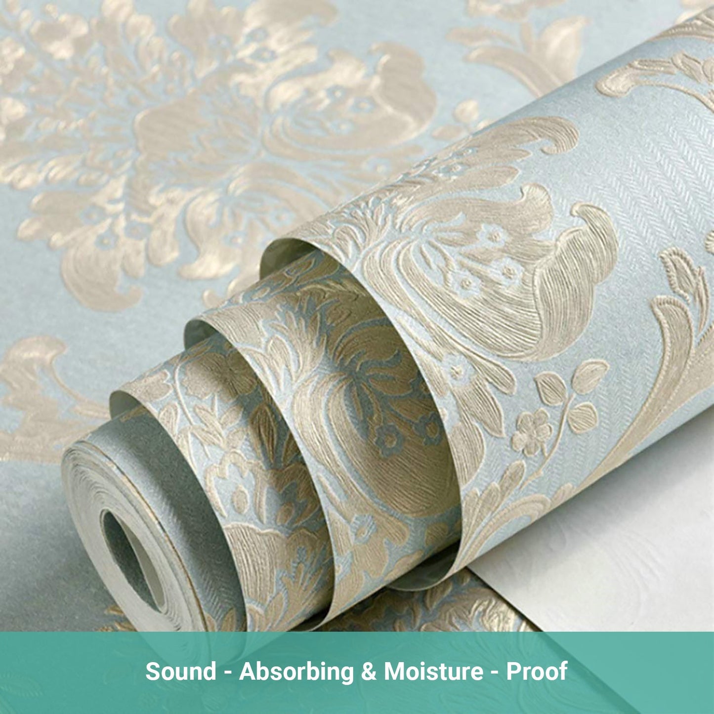 Wasel 3D Luxury Damask Wallpaper Nordic Embossed Texture Paper Roll Bedroom Stic