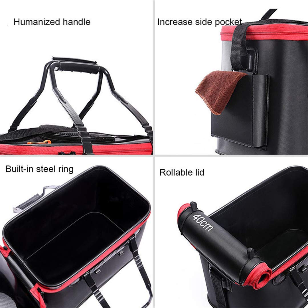 Crocox Fishing Boxes Bucket Tackle Storage Plastic Live Bait Folding Small Large