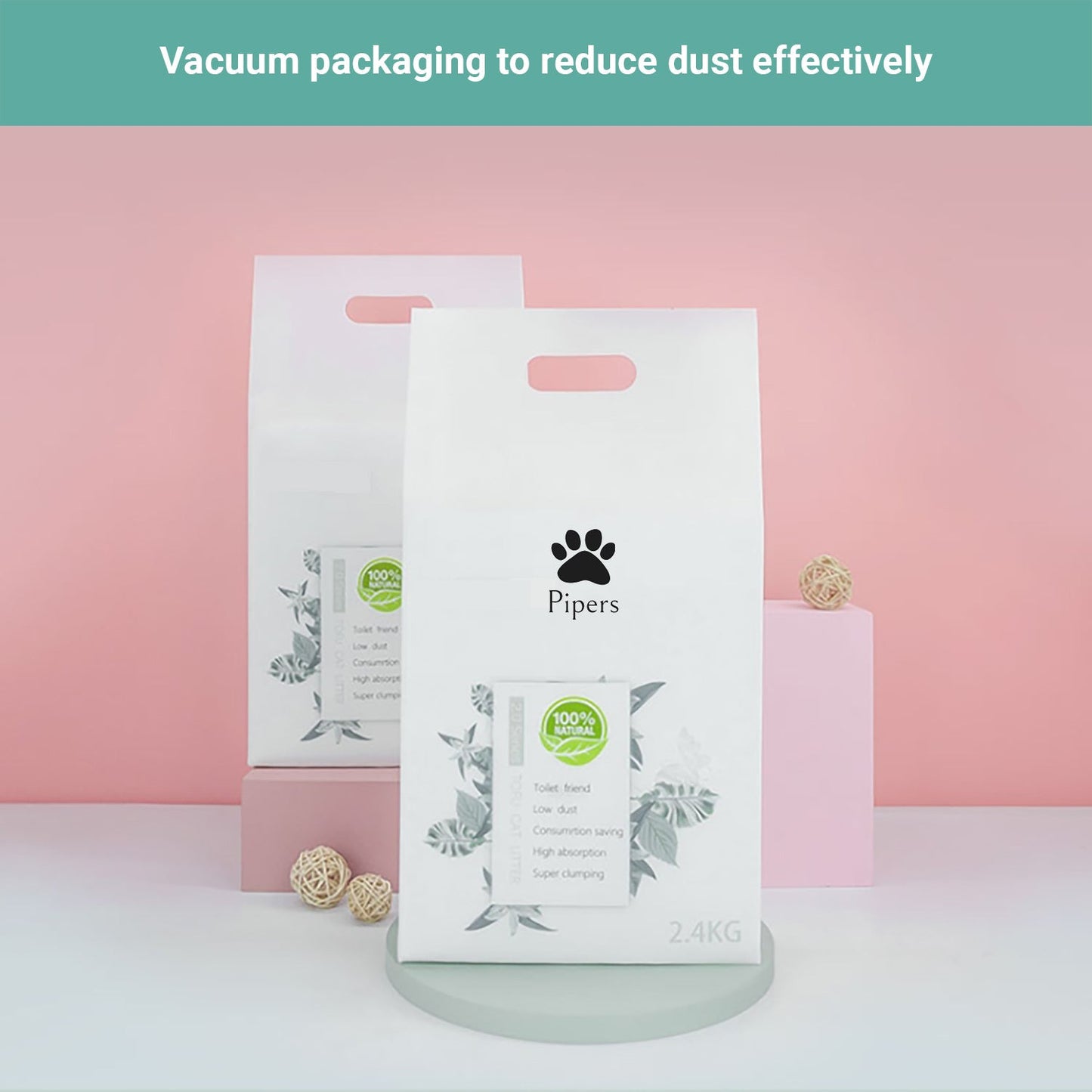 Pipers Natural Tofu Cat Litter Flushable Plant-Based Eco Clumping Odour Free